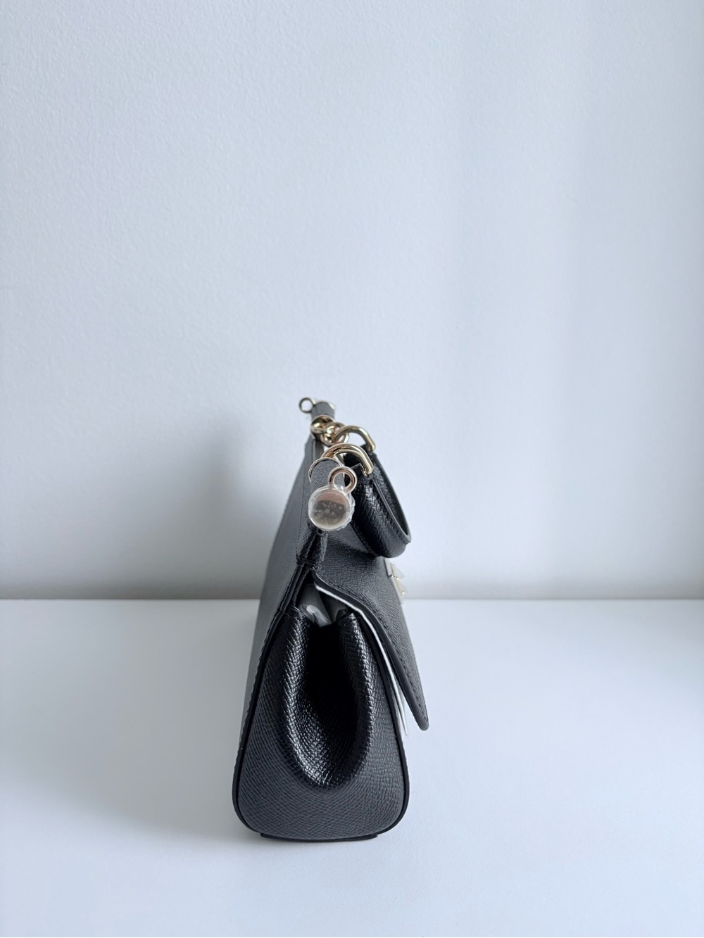 NWT - Dolce & Gabbana Black Sicily Mini Dauphine Leather Handbag - Picture 7 of 13
